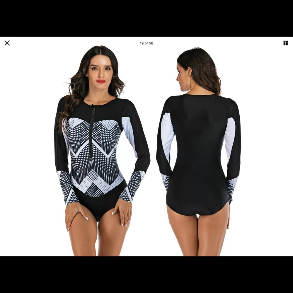 Ladies one piece zip front paddle board suit NWT. UV protection,Rash Guard